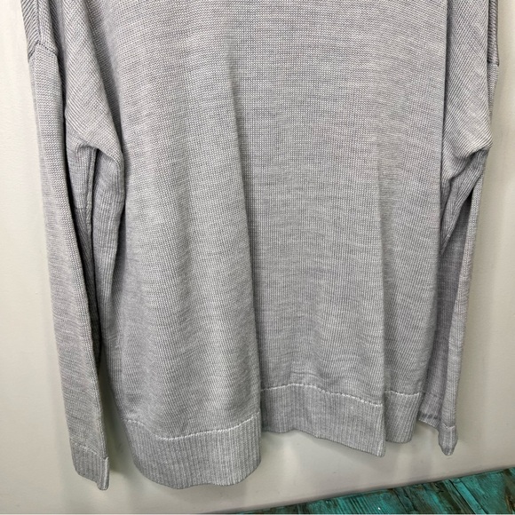 Icebreaker Grey Cowl Neck Wool Blend Long Sleeve Shirt Size Medium - Picture 6 of 11